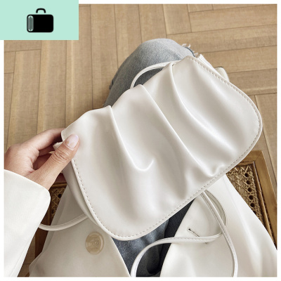 气质仙女女包2020春夏新款日韩ins风甜美复古云朵单肩斜挎褶皱包NEW LAKE女斜挎包