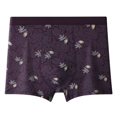 莫代尔高腰男士内裤肥佬加大码宽松深裆四角胖子时尚印花平角裤头