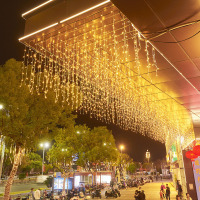 域赢 户外防水窗帘灯满天星灯冰条瀑布灯装饰氛围灯 20m下挂0.6m单条 常亮款 带尾差( 数量大联系客户经理 )