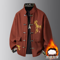 2025年男款春秋季国风经典时尚潮流百搭休闲夹克外套加厚柔软