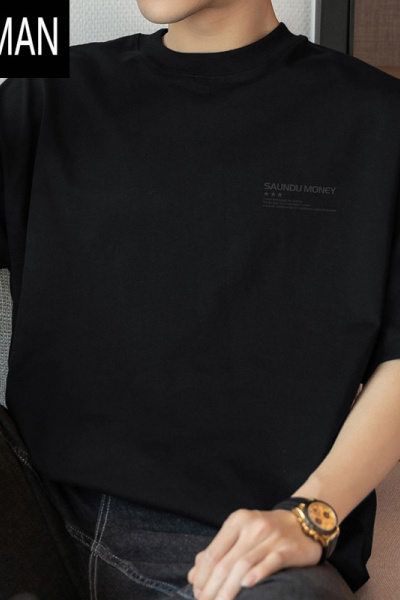 HLCOMAN260g美式短袖t恤男夏装上衣服圆领oversize半袖白色体恤