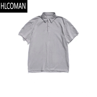 HLCOMANulzzang2025新品纯色polo衫男女翻领T恤短袖bf宽松酷酷的衣服潮