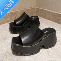 SUNTEK夏季新款厚底松糕超高跟小码34小个子凉鞋托室外拖鞋显瘦女鞋