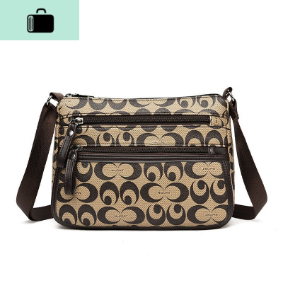 软皮女士小包包女2020新款斜挎包妈妈单肩包中老年百搭女包NEW LAKE 浅棕色女士单肩包