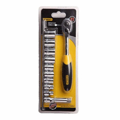 史丹利(STANLEY)11件10mm系列棘轮扳手套筒组套 汽修快速套筒扳手95-322-1-23
