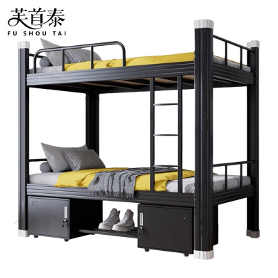 芙首泰钢制双层床含床下柜床垫2000*1500*1800mm张
