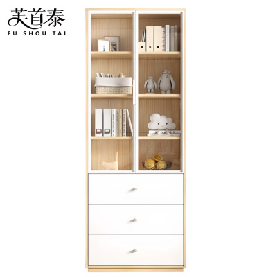 芙首泰玻璃门书柜三抽800*300*1800mm台