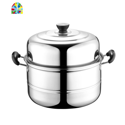 大蒸锅不锈钢家用单底加厚汤锅火锅馒头蒸笼煤气炉电磁炉 FENGHOU 36cm特大蒸锅