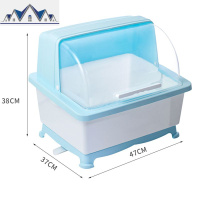 零破损厨房装碗筷餐具沥水架收纳盒半翻盖带盖密封防蟑螂置物架 三维工匠