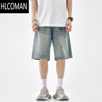 HLCOMANWOODSOON牛仔短裤男夏季薄款运动五分裤青少年潮牌百搭旧水洗裤子