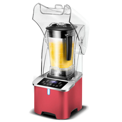 乐创(lecon) 沙冰机商用隔音沙冰机 奶茶店碎冰机榨汁机 隔音刨冰机破壁机 红色