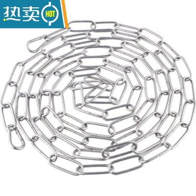 敬平304不锈钢晾衣链晾衣绳铁链防滑防风晒被绳子衣服免打孔阳台户外 [3mm]钢印1.5米配2个弹簧扣