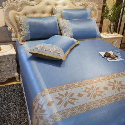 家柏饰(CORATED)冰丝凉席床1.5米床夏季席子三件套1.8米可水洗折叠空调软席