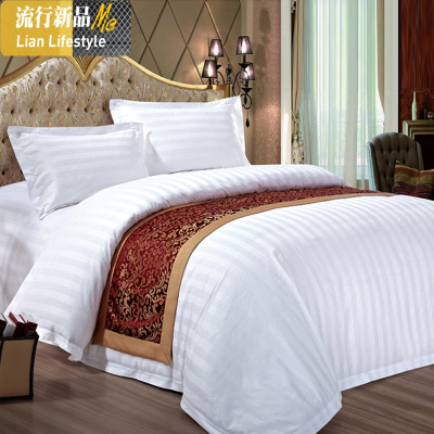 宾馆四件套棉白色专用床单被套被子棉民宿五星级酒店床上用品 三维工匠