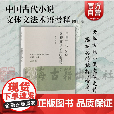 中国古代小说文体文法术语考释增订本 上海古籍出版社叙事法则文体文法术语深入考释小说评点史