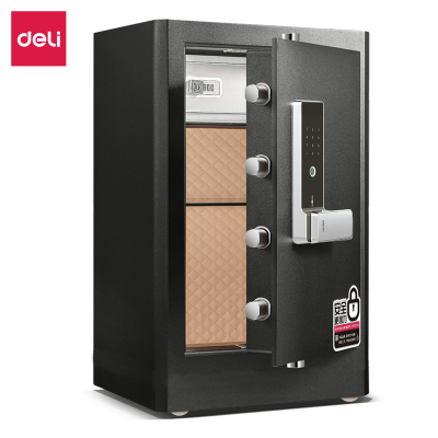 得力4117G指纹密码保险柜H710(黑色)(台)高71CM