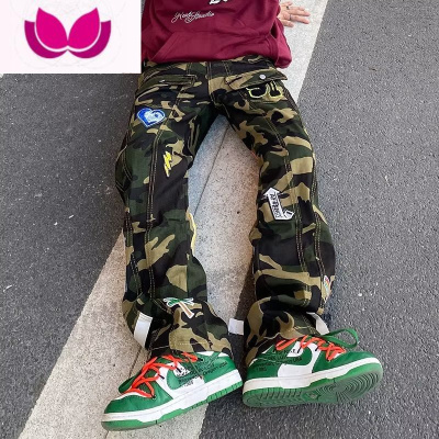 七斓欧美hiphop迷彩工装裤子男oversize美式vibe高街ins潮牌国潮街头