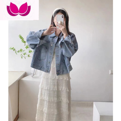 七斓早春装女2023新款盐系轻熟穿搭高级感牛仔连衣裙子韩剧小香风套装