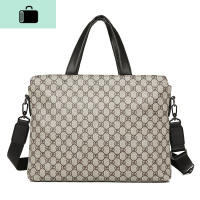 时尚手提包男士公文包商务男包包手拿单肩斜挎包休闲电脑包公务包NEW LAKE 米黄色男士手拿包