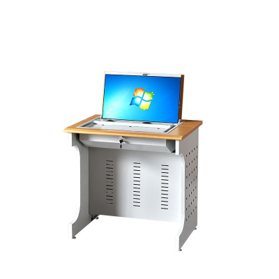 戴劲 翻转桌隐藏式多媒体电教室机房电脑桌嵌入式课桌 010单人位