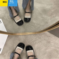 聚范英伦风小皮鞋低跟鞋法式复古玛丽珍鞋2022春季新款单鞋一字扣女鞋