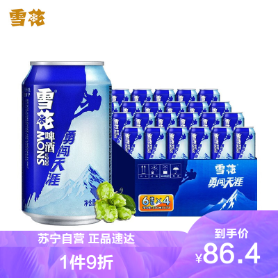 雪花啤酒（Snowbeer）勇闯天涯330ml*24听整箱装