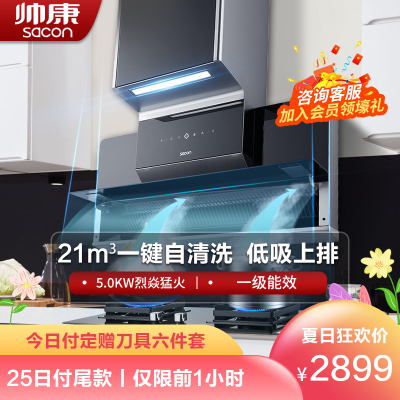 帅康(sacon)烟灶套餐自清洗抽油烟机灶具套餐厨电套装CA600+51C烟机灶具套装侧吸式煤气灶烟机套装天然气