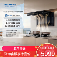 老板(Robam)[小环翼C5]真平嵌顶侧环吸 32风量抽吸油烟机烟灶联动烟灶套餐[定时+防干烧]C5+C5 天然气