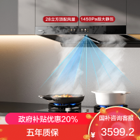 老板(Robam)[双子星E1]抽油烟机欧式顶吸烟灶联动双腔变频28大吸力吸油烟机灶易清洁E1 [单烟机]