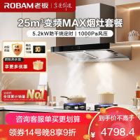 老板(Robam)烟灶套餐 25m³欧式变频油烟机防干烧灶具套装 烟机燃气灶65X3S+51B0A天然气)