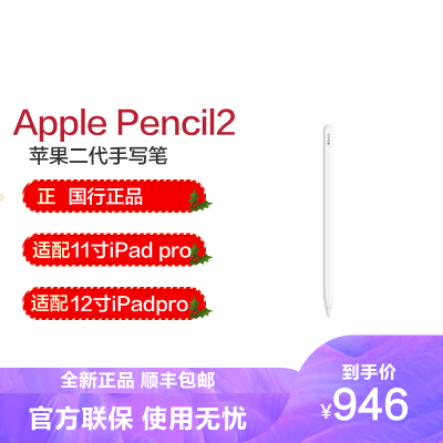 苹果/ApplePencil手写笔(第二代)2代适用于iPadPro11/12.9寸air4平板触控笔Pencil二代