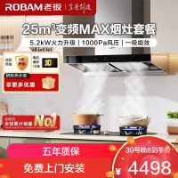 老板(Robam)烟灶套餐 25m³欧式变频油烟机灶具套装烟机燃气灶65X3S+57B0X天然气)
