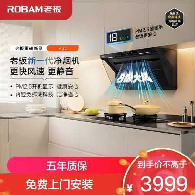 老板(Robam)星辰欧式顶吸抽油烟机净烟机P2.5净味吸油烟机 搭配燃气灶22A7S油烟机