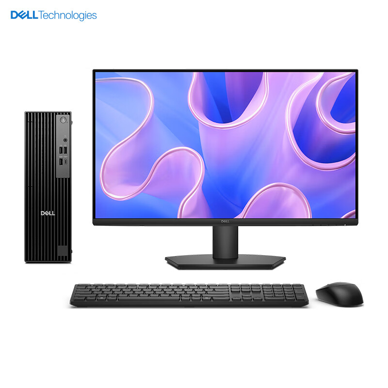戴尔dell Pro QCM1250高性能迷你企业级高端商用办公绘图设计办公台式机整机 定制I5-14500T 16G内存 1T固态 集成显卡 配27英寸显示器