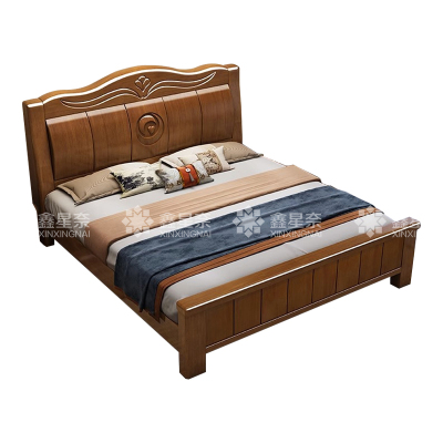 鑫星奈 XXN4031228 实木床胡桃色1.8米双人床