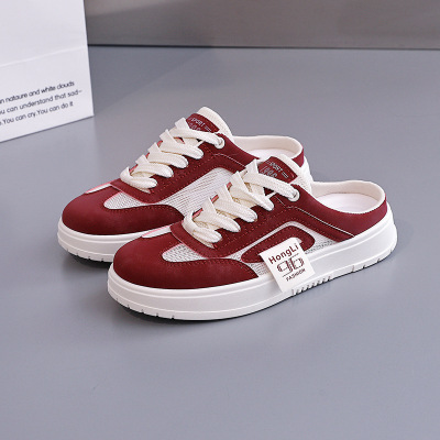 包头半拖鞋女外穿鞋子2026夏季新款休闲一脚蹬懒人薄底鞋Y