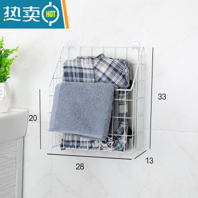 敬平卫生间纸巾盒厕所抽纸盒壁挂式卷纸架纸巾架放置洗手间纸筒免打孔 款式2白色小号(配粘钩)