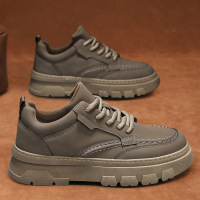 秋季上新男士板鞋厚底时尚潮流休闲运动百搭日常舒适透气纯色男鞋