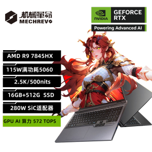 机械革命(MECHREVO)蛟龙16Pro 2025款 16英寸旗舰游戏本 强芯学生设计笔记本电脑锐龙版R9-7845HX RTX5060 32G 1T 2.5K 定制 灰