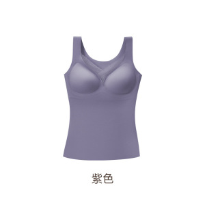 保暖背心免穿文胸无痕肌底衣发泡胶升温秋冬隐形背心女带胸垫打底