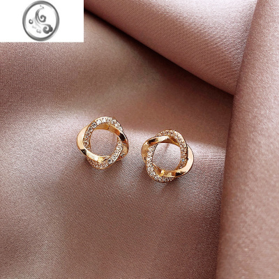 JiMi轻奢耳环女时尚气质网红耳钉银银针2023年新款潮高级感耳饰