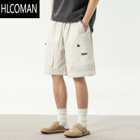 HLCOMAN[]美式工装短裤夏季男士宽松休闲日系潮牌刺绣外穿中裤