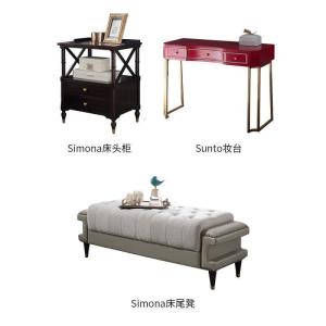 森美人美式布艺双人床1.5现代简约卧室轻奢高箱实木床1.8米家具Y7
