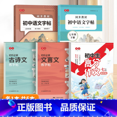 七年级上下册语文+七年级高分作文+初中古诗文+文言文 [正版]七八九年级下上册语文练字帖人教版初中同步字帖初一初二初三必