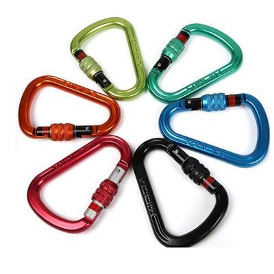 运动户外攀岩主锁登山扣户外快挂扣速降装备安全锁扣探洞梨形丝扣主锁