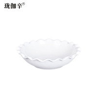 珑伽辛 白色陶瓷太阳碗 菜碗 8英寸/个