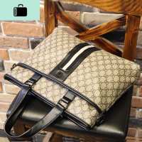 手提包男休闲潮牌公文包单肩斜挎韩版男士工作包条纹皮包手拿新款NEW LAKE 图片色[收藏就送礼品]男士手拿包