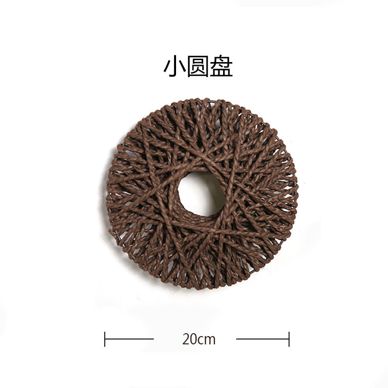 新中式墙面壁挂立体壁饰创意客厅玄关背景墙饰圆盘花艺装饰品挂件 三维工匠 方形棕色中号