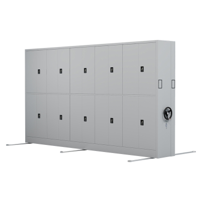 臻远 ZY-MJJA-05 手摇密集架移动档案柜钢制轨道密集柜 通双节 一列五组