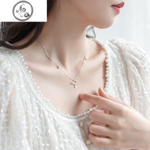 S925银饰轻奢月亮项链女ins简约小众设计冷淡风森系锁骨链 JiMi 星球星月项链
